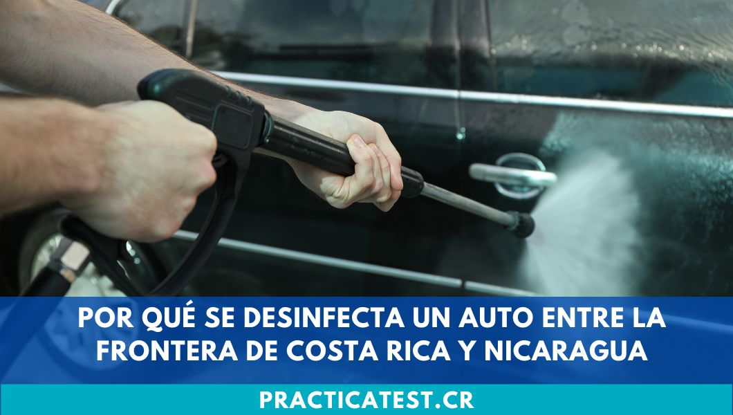 Por qué se desinfecta un auto entre la Frontera de Costa Rica y Nicaragua